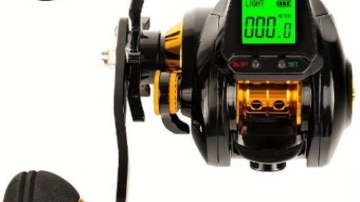 Wildwolf USB-Charging Left-Hand Surf Fishing Reel with Digital Line Counter